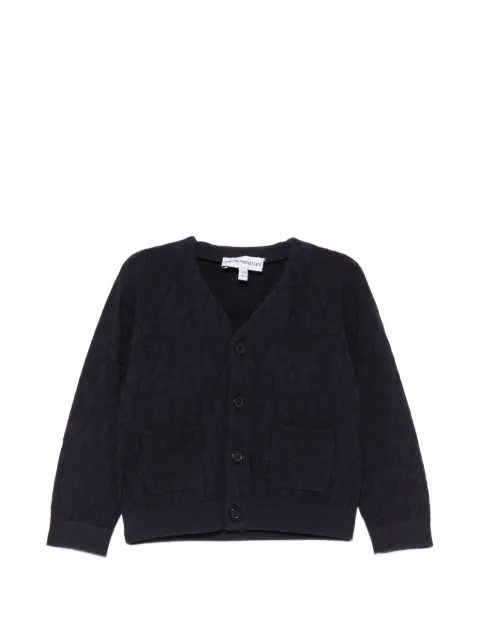 Emporio Armani Kids logo-patterned V-neck cardigan