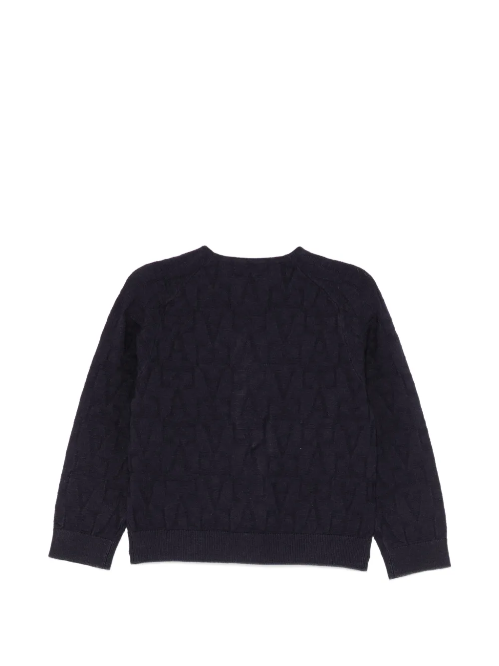 Emporio Armani Kids Vest met V-hals en logo-patroon Blauw