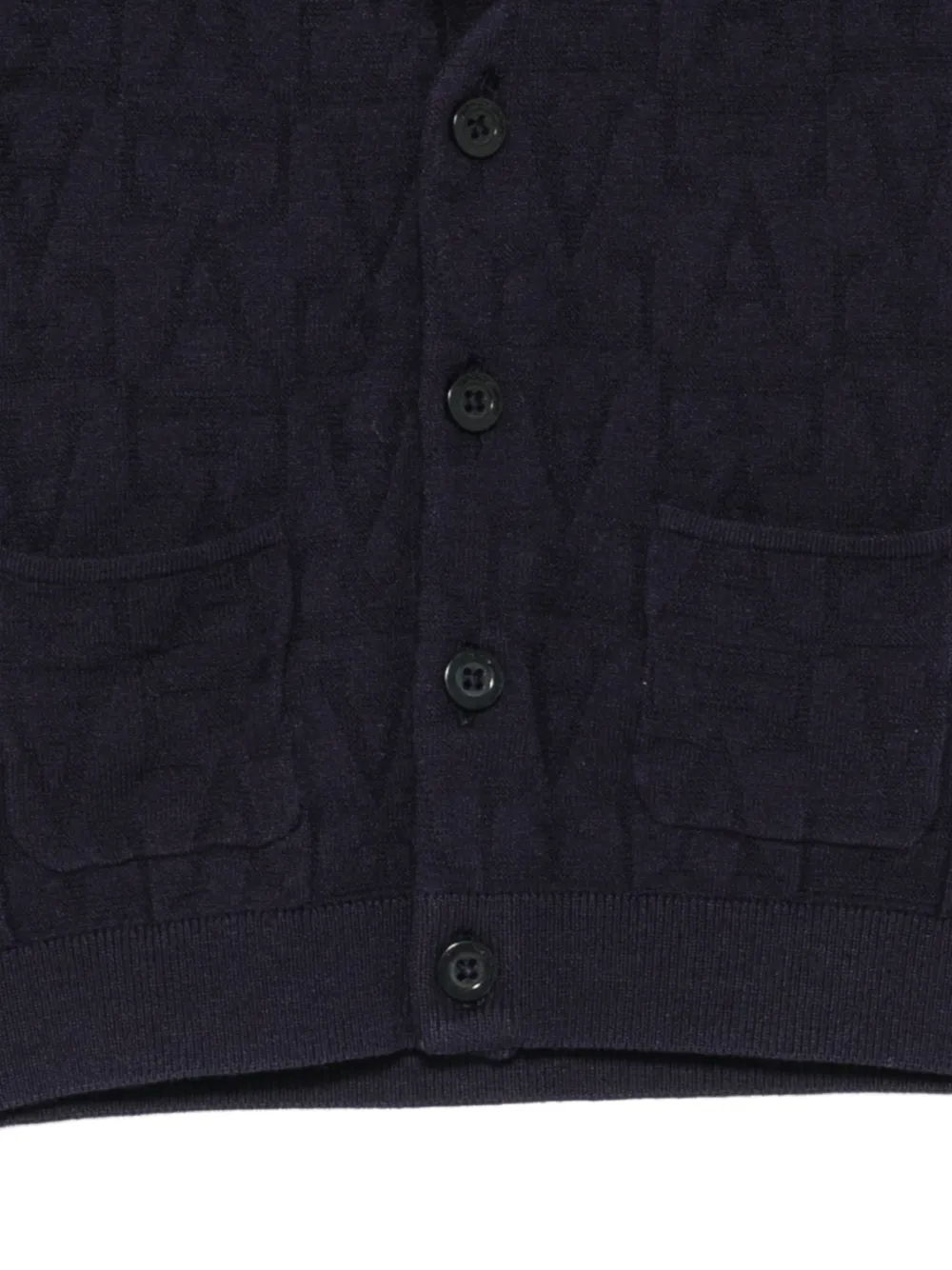 Emporio Armani Kids Vest met V-hals en logo-patroon Blauw
