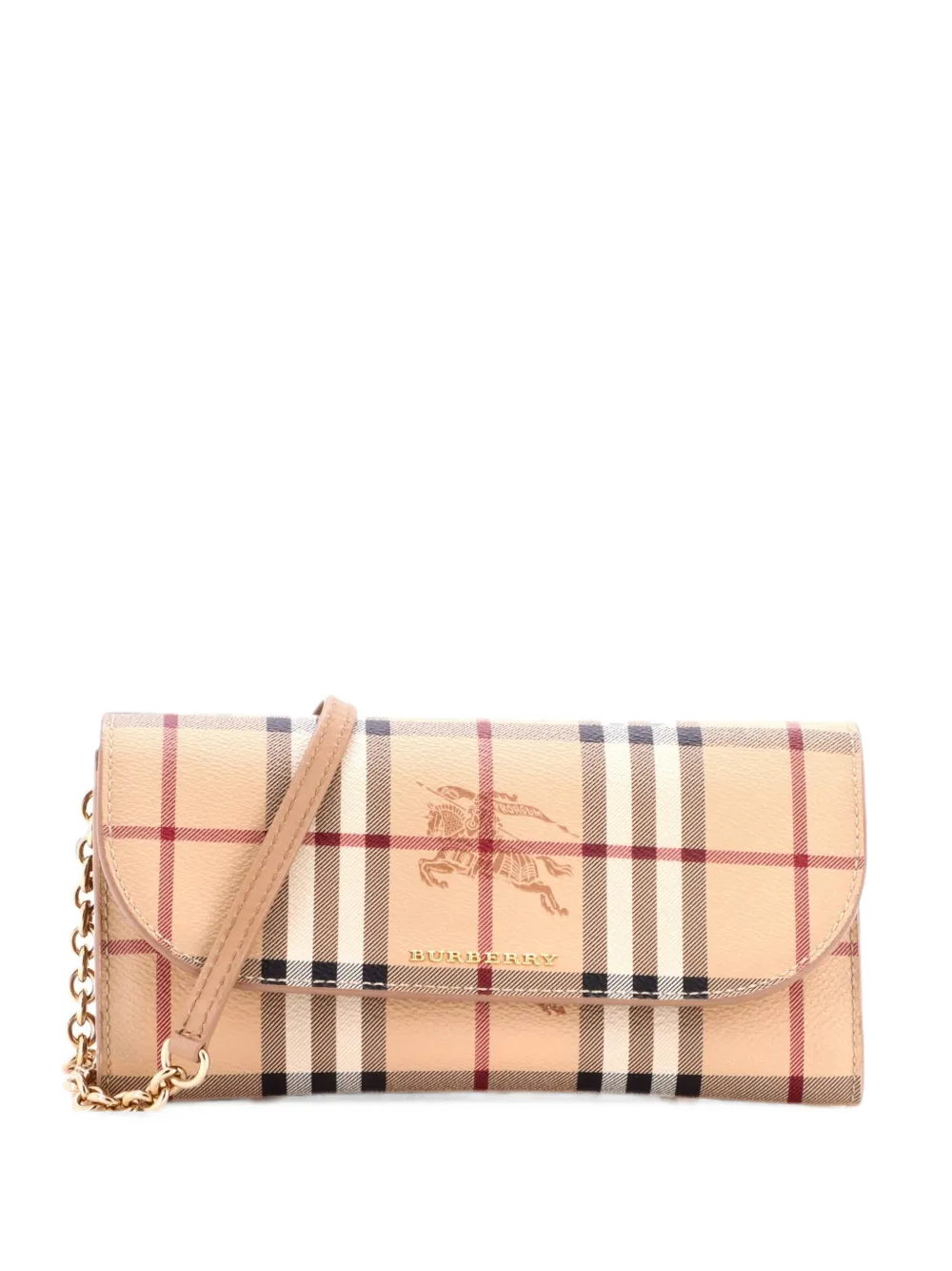 Burberry Pre-Owned Henley Wallet on Chain Haymarket Coated Canvas crossbody bag - Braun