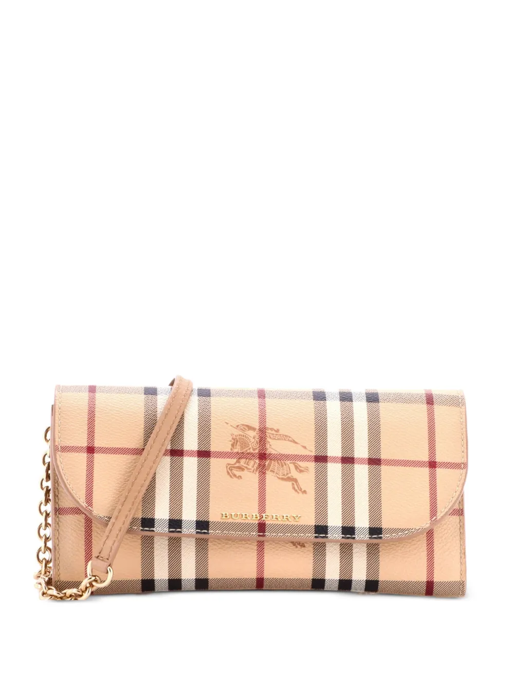Burberry Pre-Owned Henley Wallet on Chain Haymarket Coated Canvas crossbody bag - Marrone