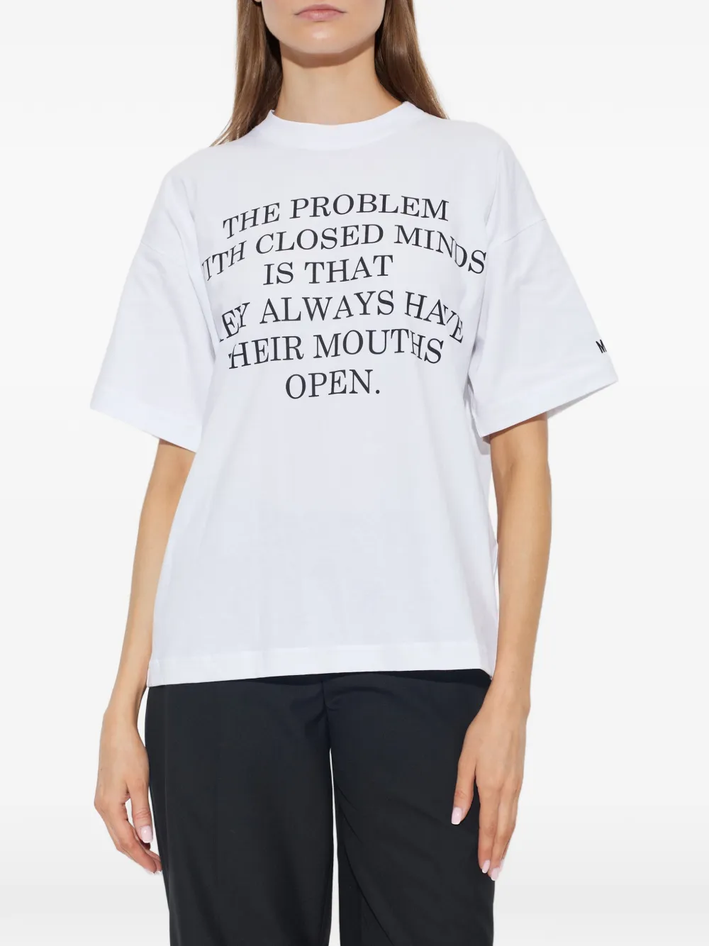 Moschino slogan-print T-shirt Wit