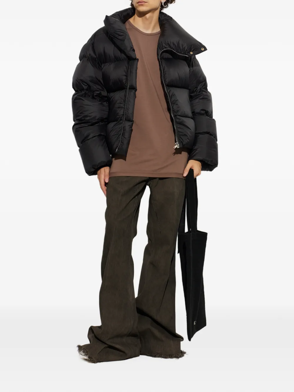 Rick Owens DRKSHDW Level T-shirt met decoratieve streep Bruin