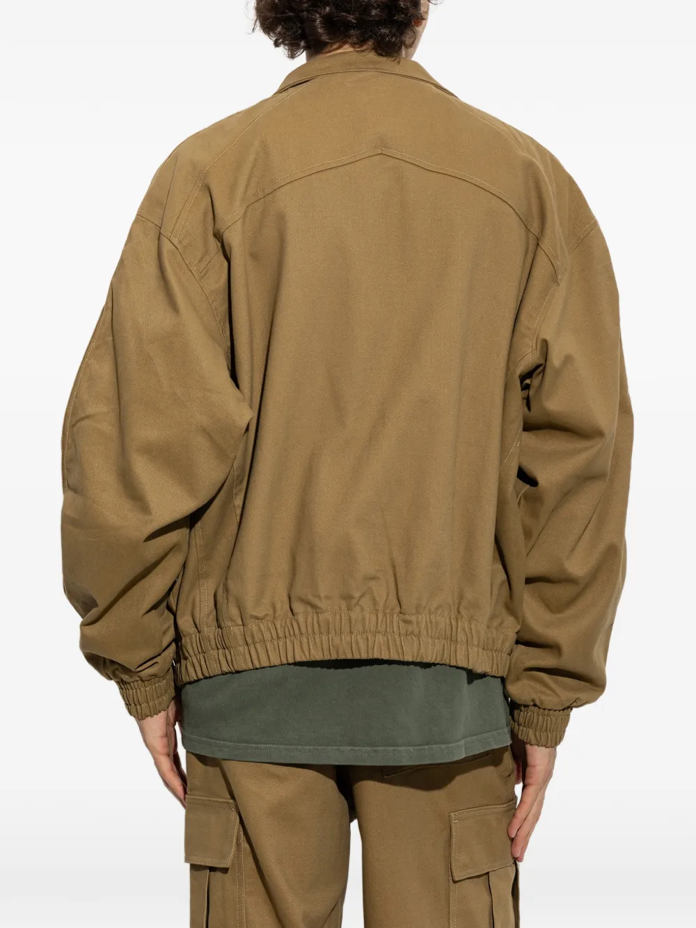 RHUDE Track jack met logoprint en rits Bruin