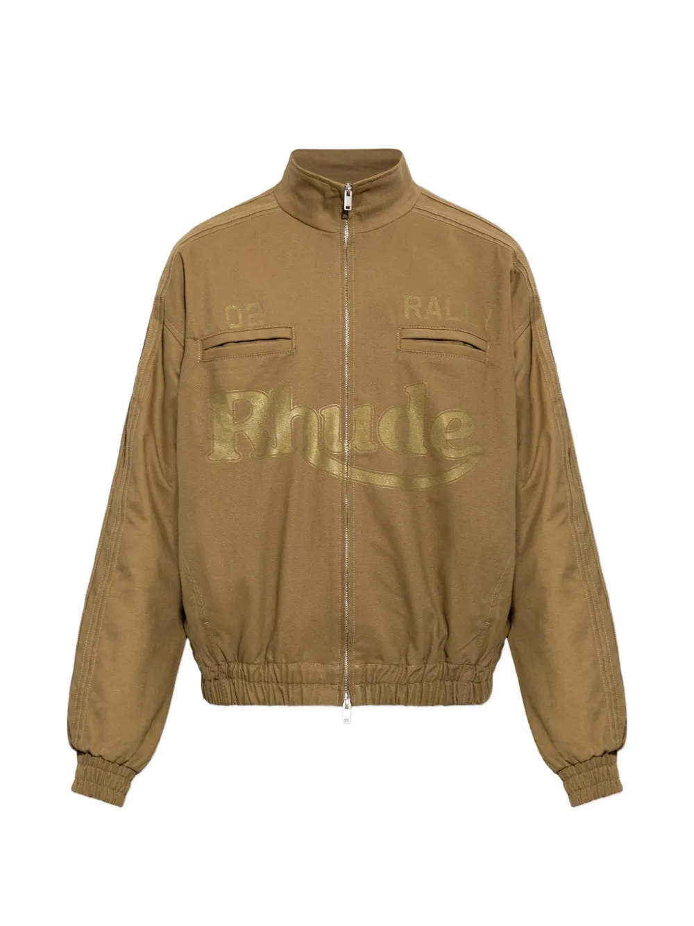 RHUDE Rally Track logo-print zip-up jacket - Marrone