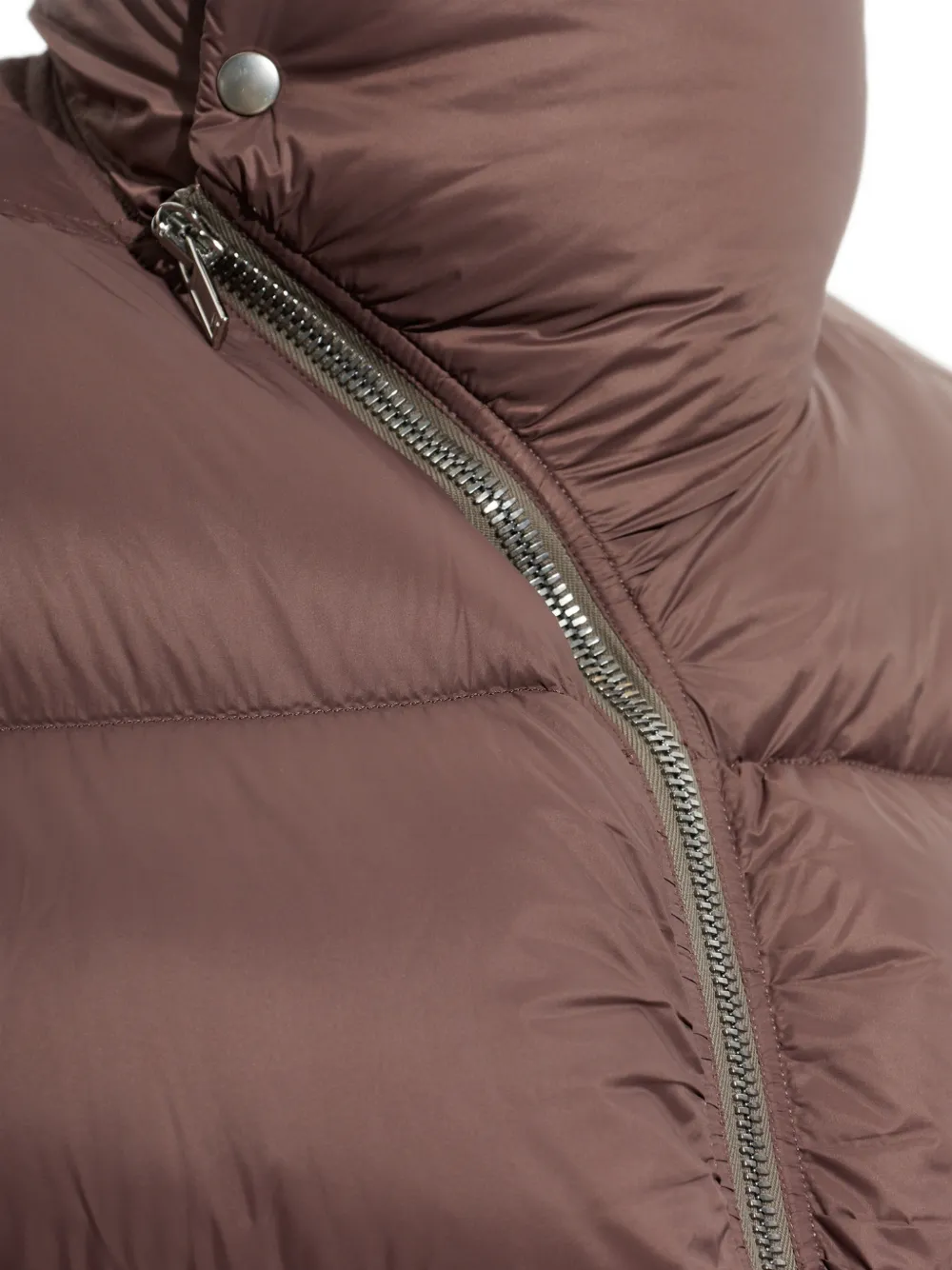 Rick Owens Gewatteerd donsjack met opstaande kraag Bruin