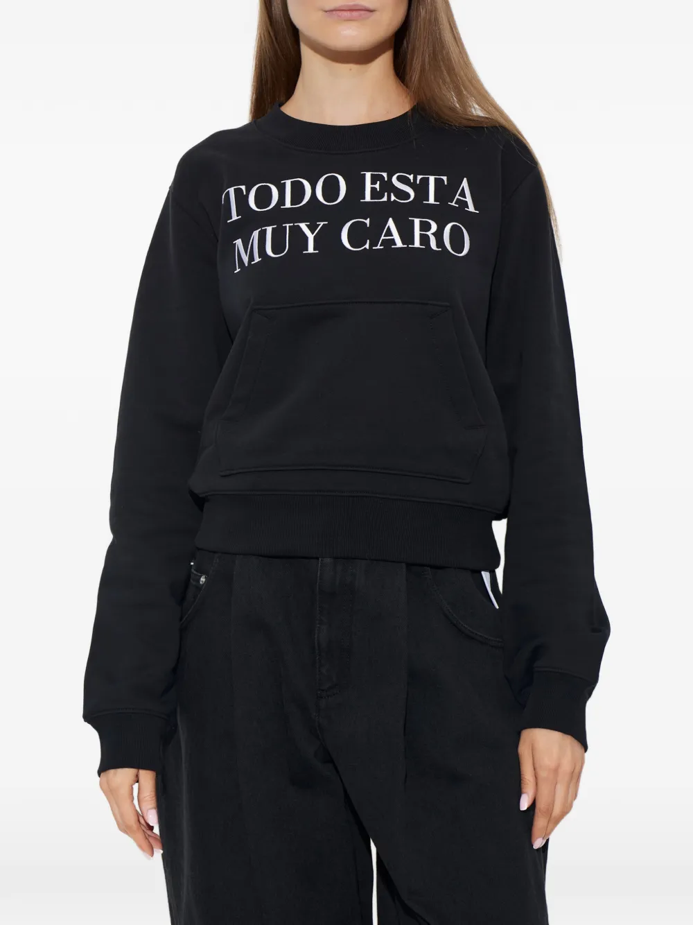 Moschino Sweater met geborduurd logo Zwart