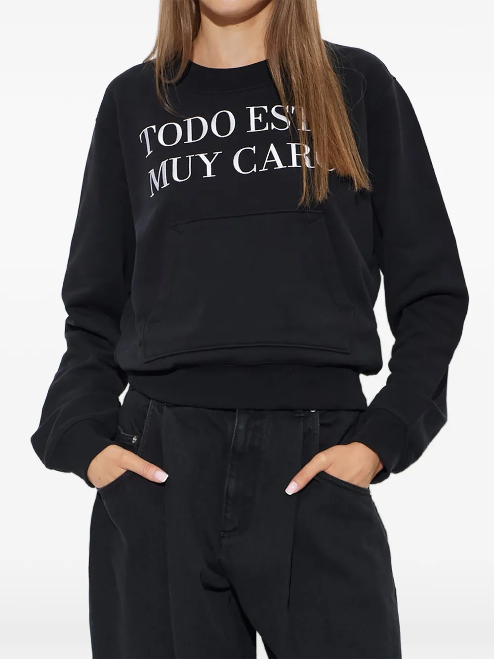 Moschino Sweater met geborduurd logo Zwart