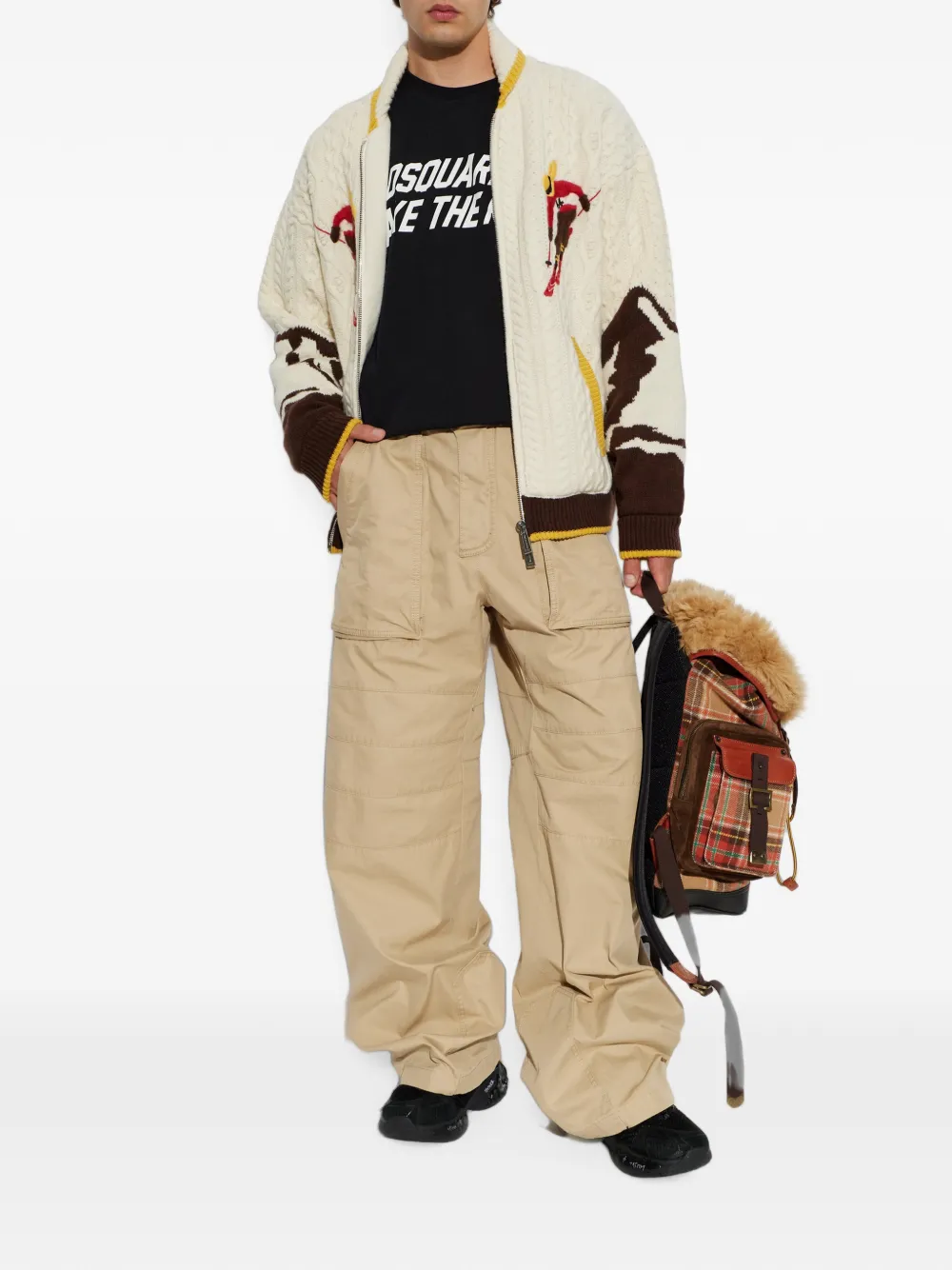 DSQUARED2 Broek met wijde pijpen Beige