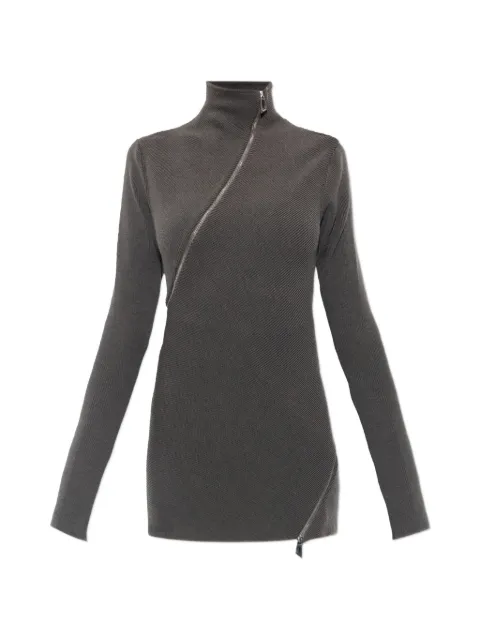The Attico jersey de canalé con cremallera