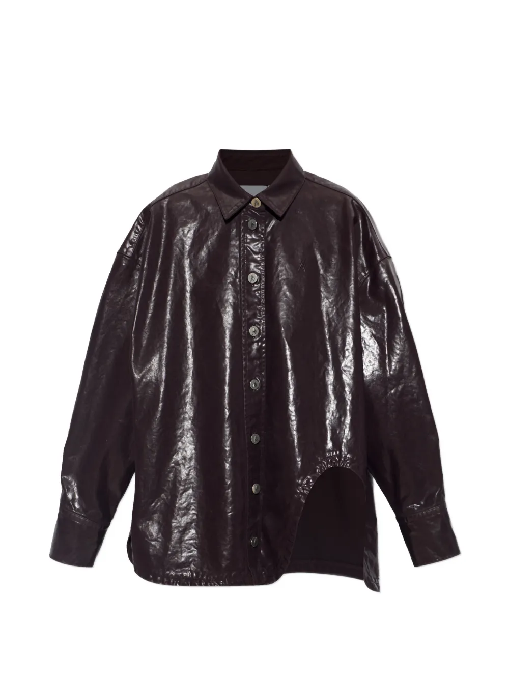 The Attico Plum shimmer-finish cut-out jacket - Marrone