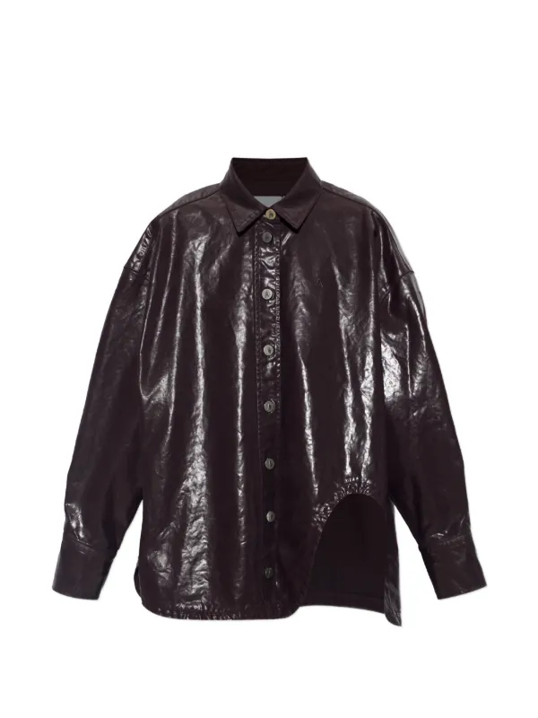 The Attico Plum Shimmer-finish Cut-out Jacket in Brown