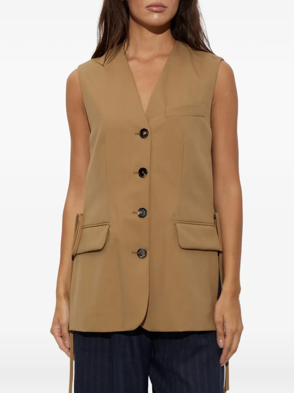 Marni Spencer met knoopsluiting en V-hals Bruin