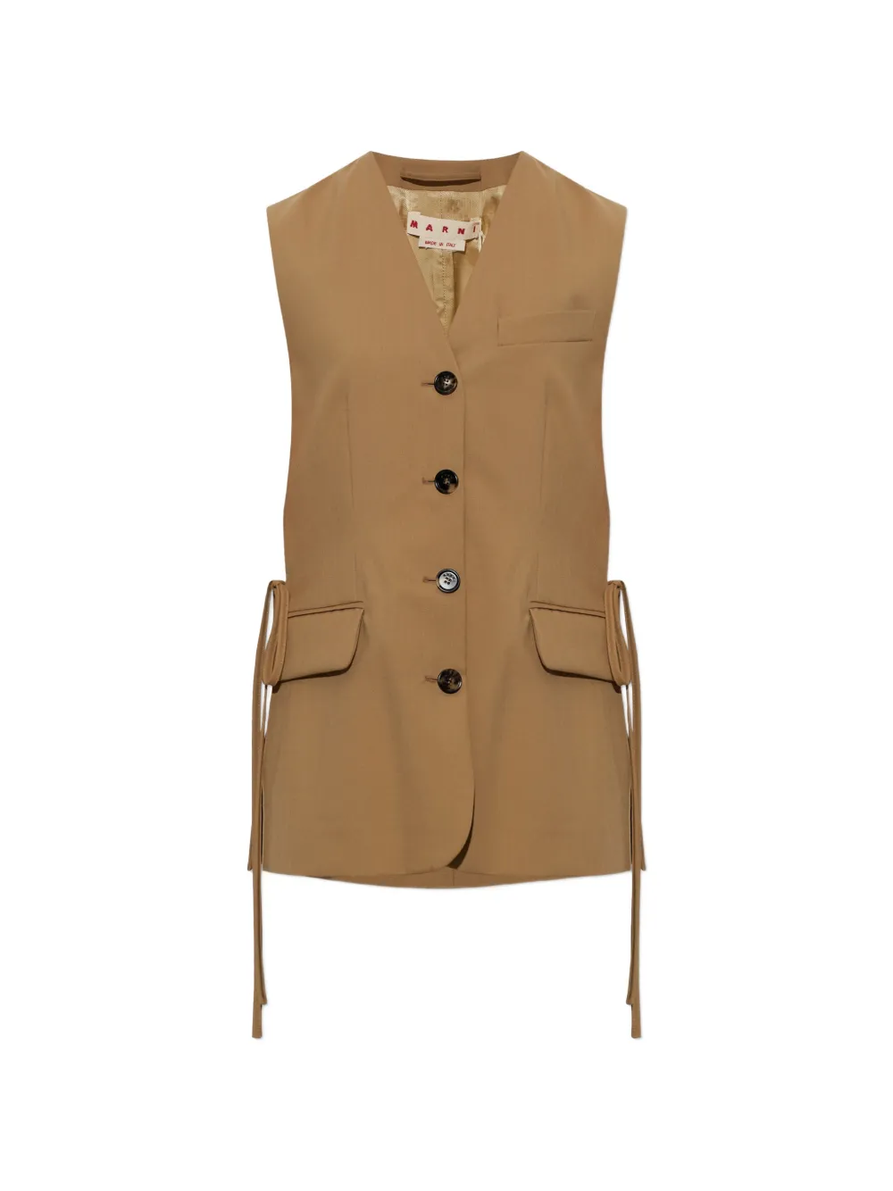 Marni V-neck button-fastening vest - Marrone