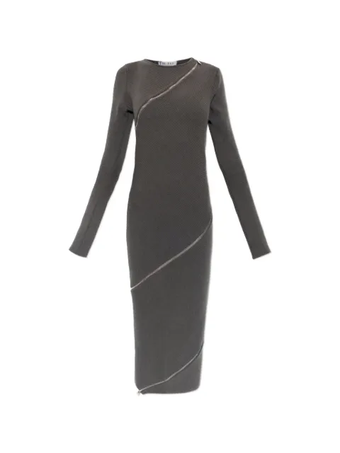 The Attico zip-detail ribbed-knit midi dress