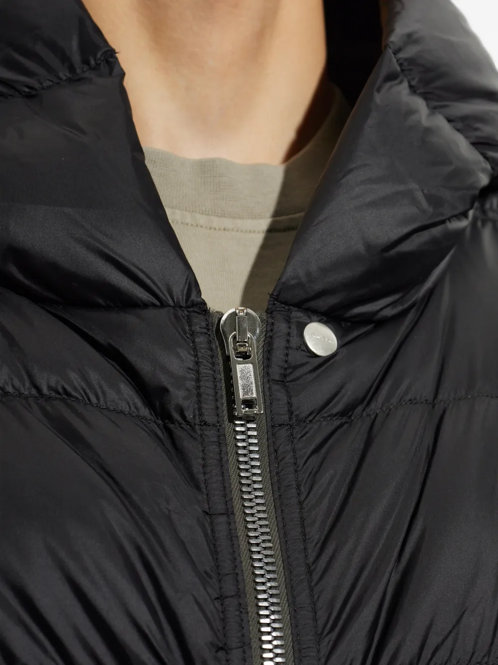 Rick Owens Tower gewatteerd jack met capuchon Zwart