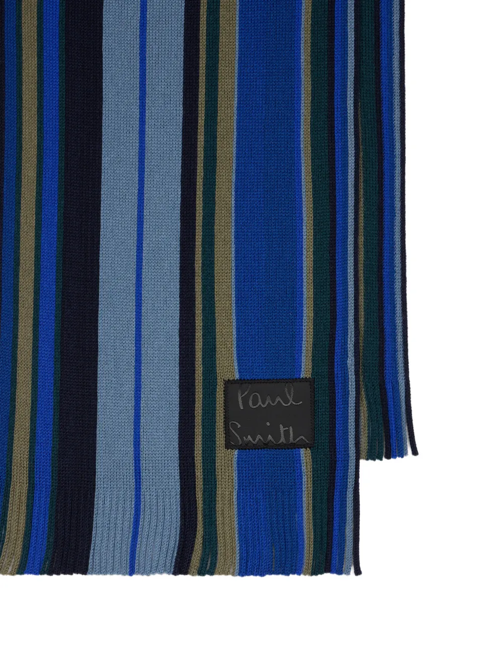 Paul Smith Wollen sjaal met gedraaide streep Blauw