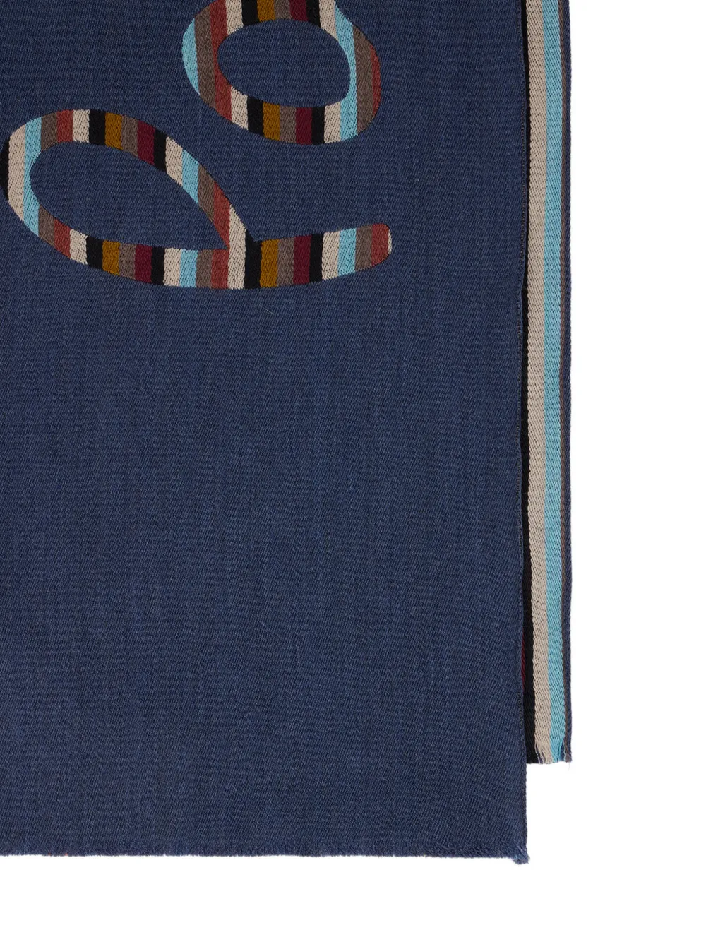 Paul Smith Multistripe Signature wollen sjaal Blauw