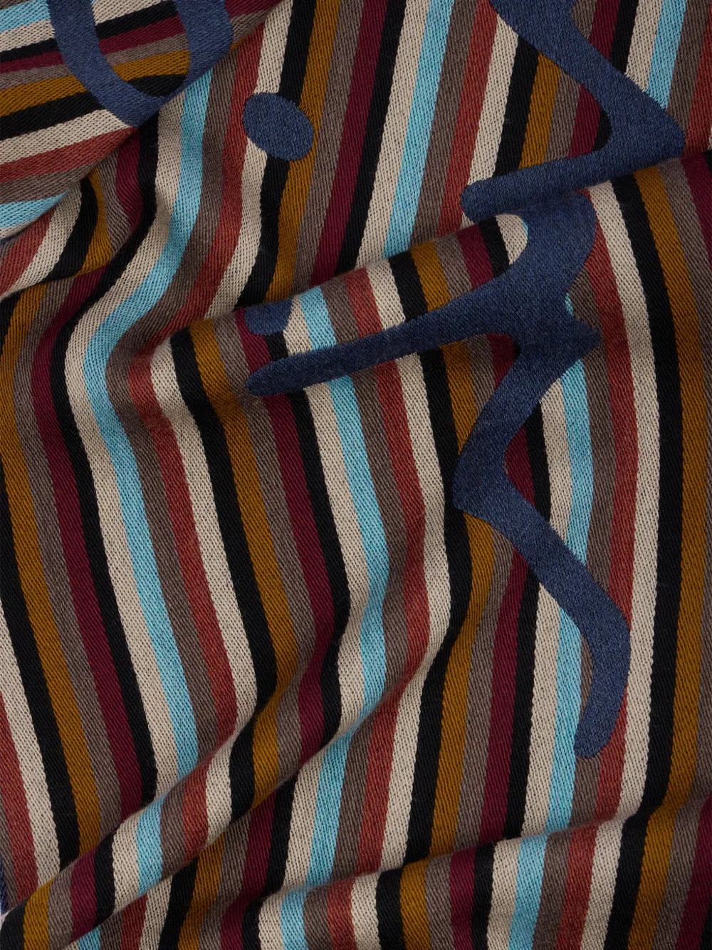 Paul Smith Multistripe Signature wollen sjaal Blauw
