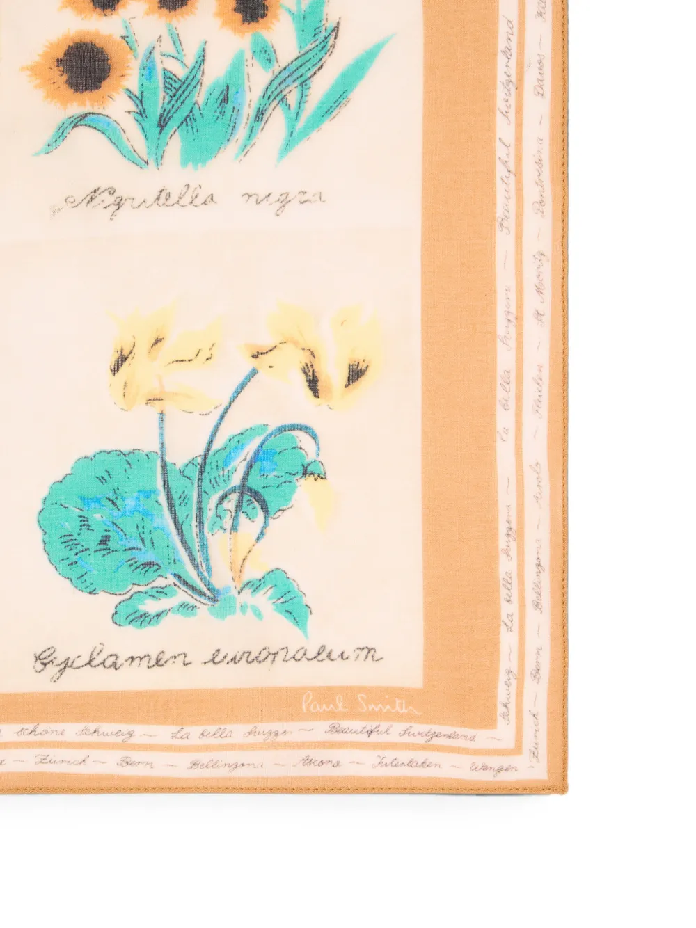 Paul Smith Ecru pochet met bloemen-print Beige