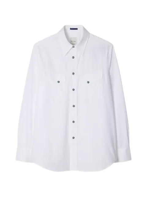 Paul Smith white twill-stripe Western shirt