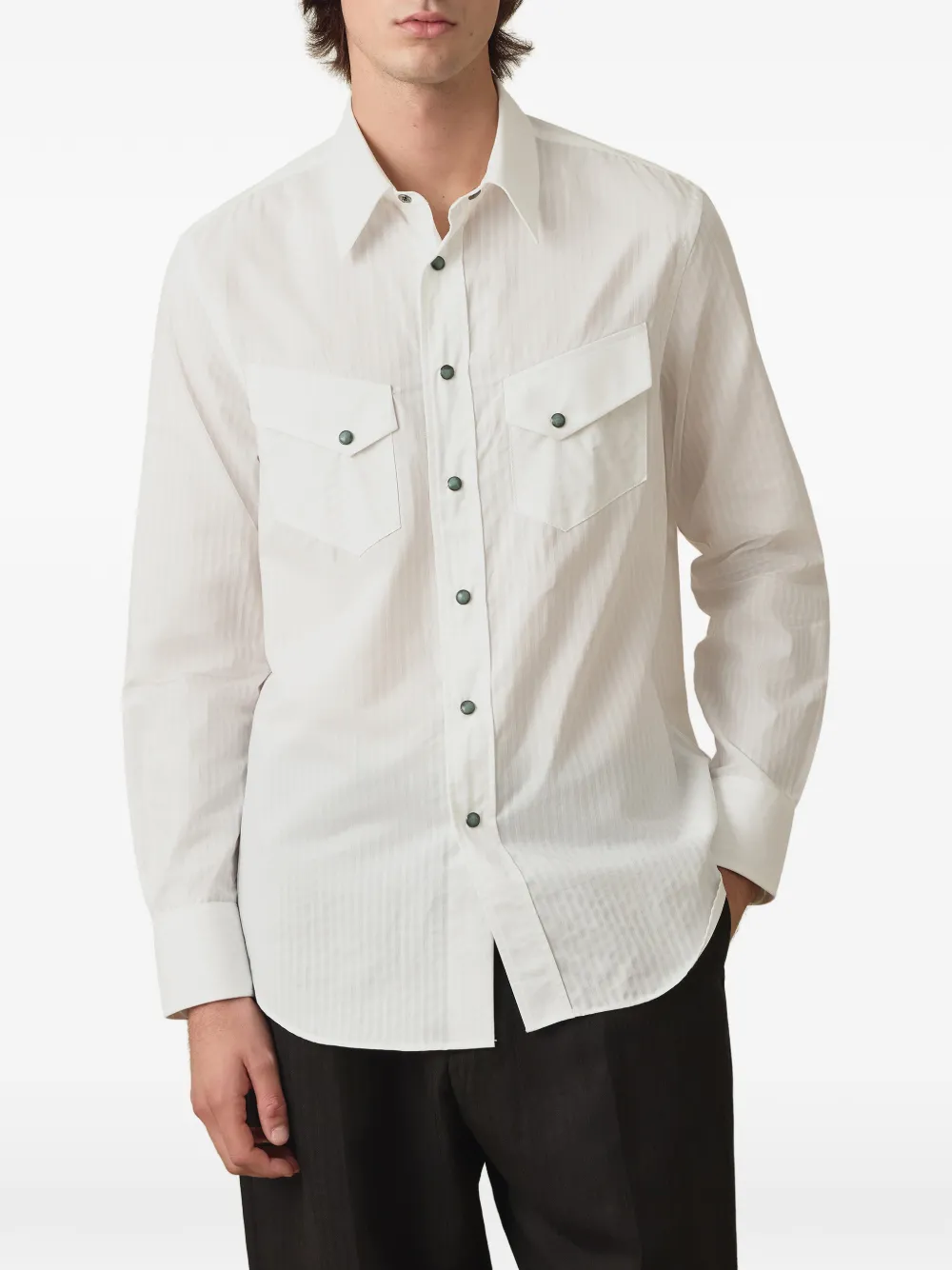 Paul Smith Western overhemd met twill-streep Wit