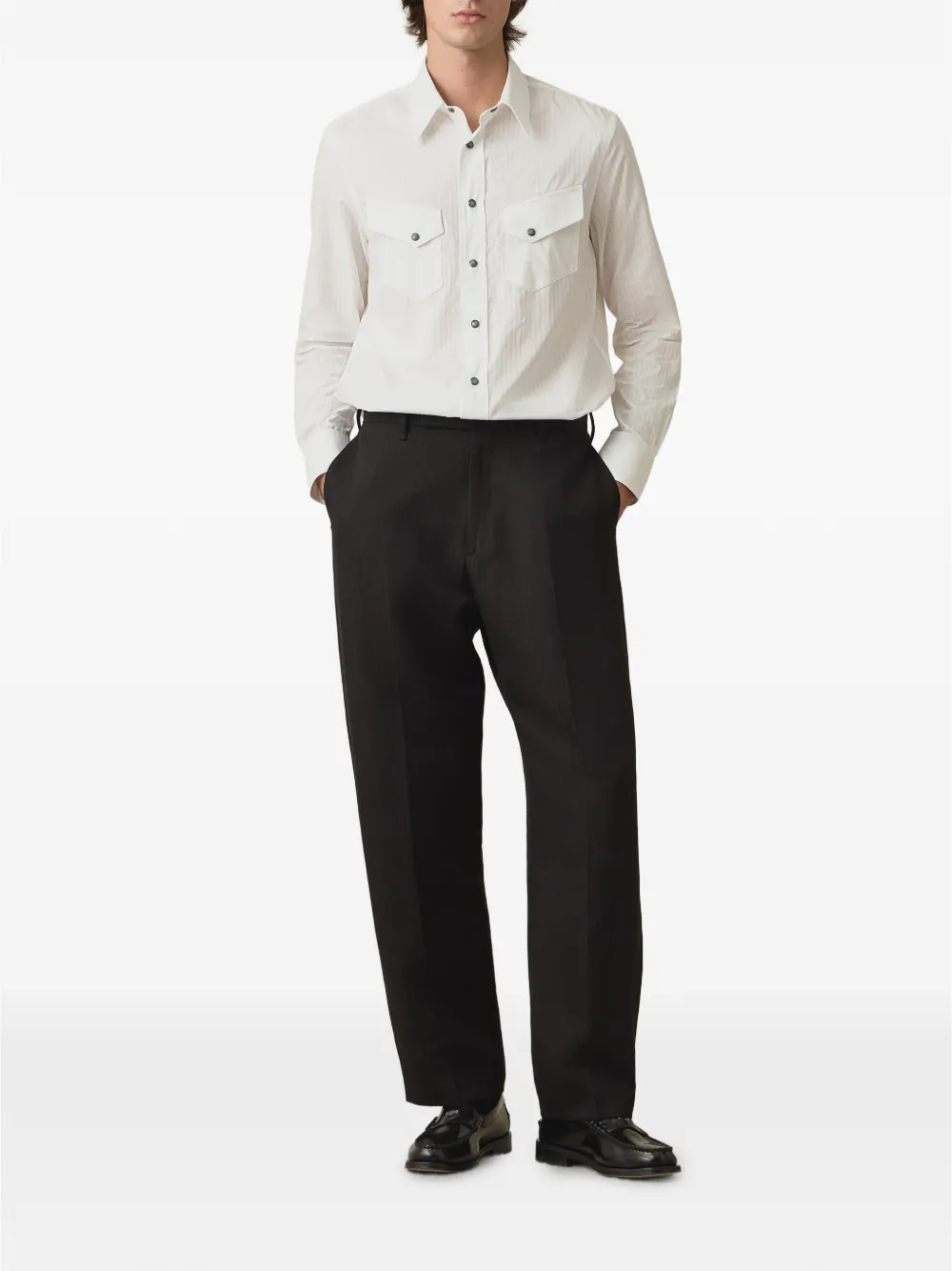 Paul Smith Western overhemd met twill-streep Wit