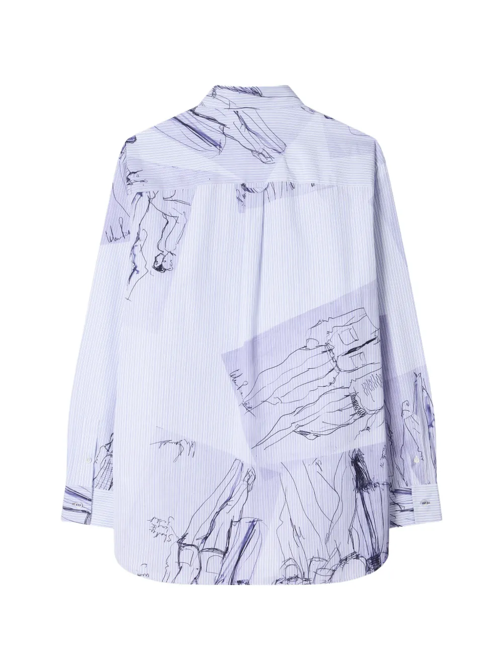 Paul Smith Oversized overhemd met lichtblauwe illustratiestreep