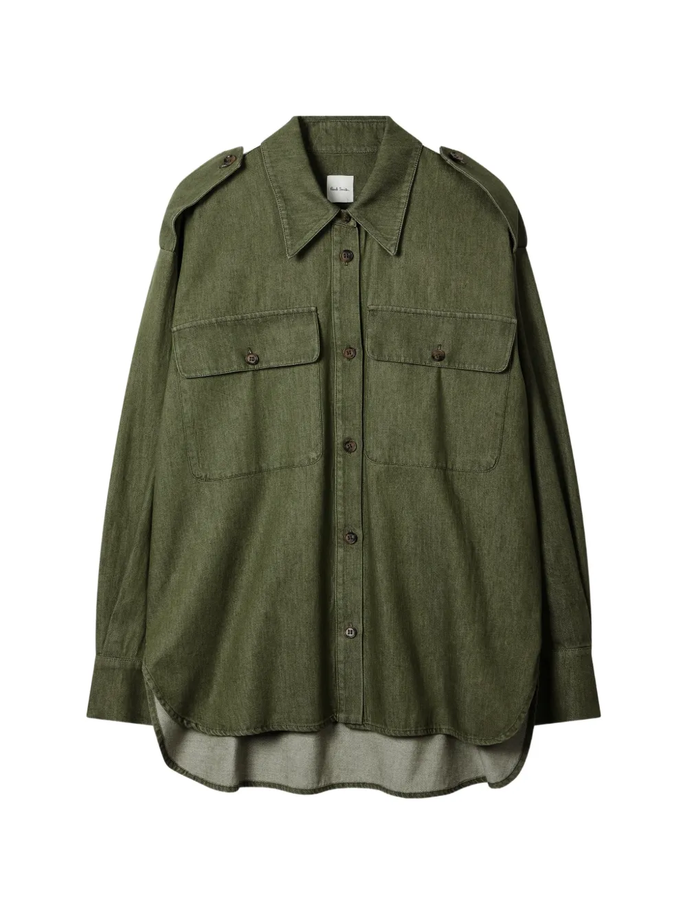 Paul Smith Olive Cotton-twill Utility Shirt In Green
