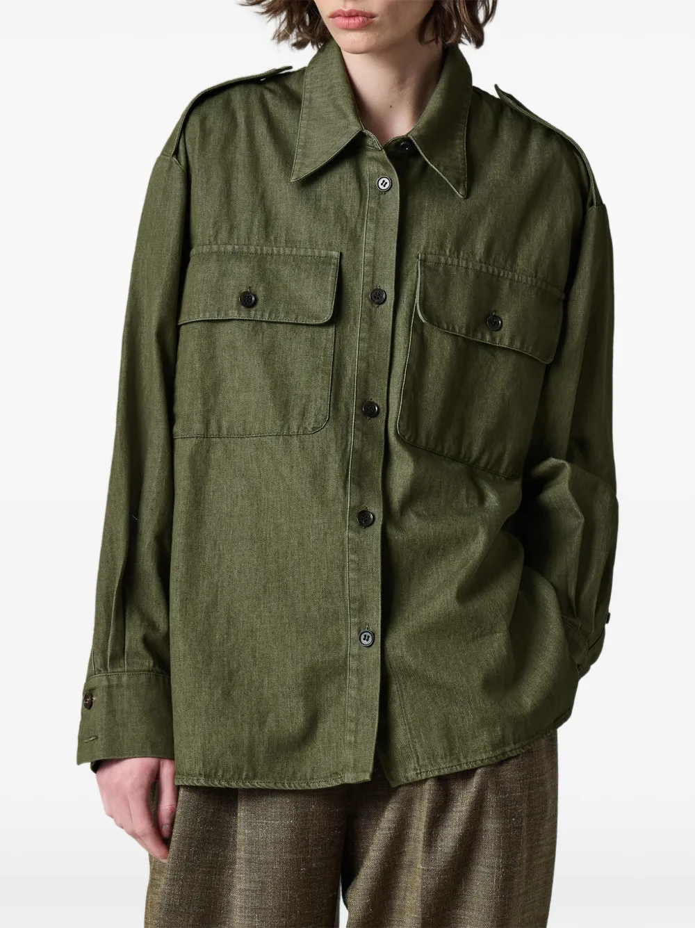 Paul Smith Katoenen-twill blouse Groen