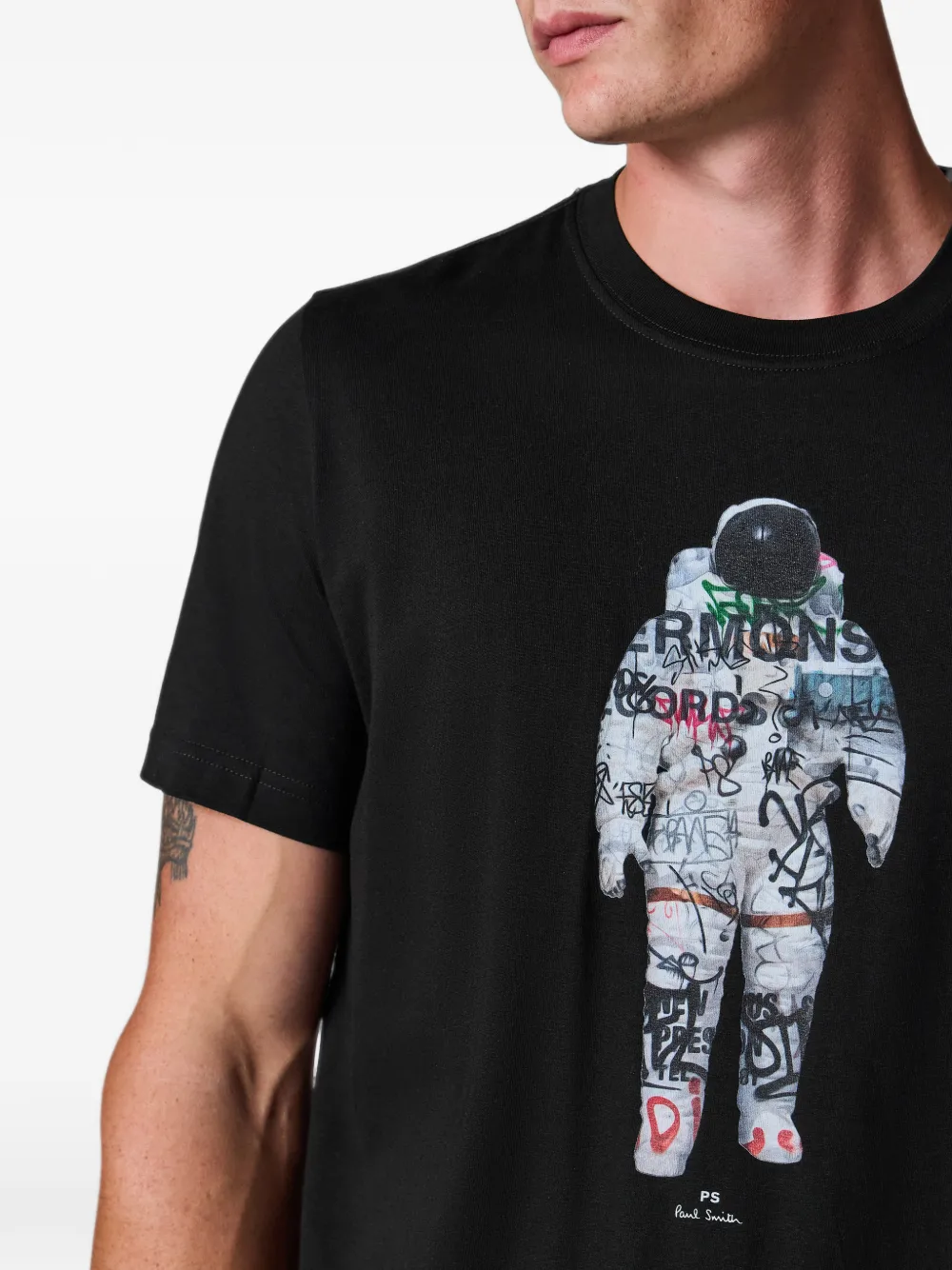 PS Paul Smith Astronaut T-shirt met grafische print Zwart
