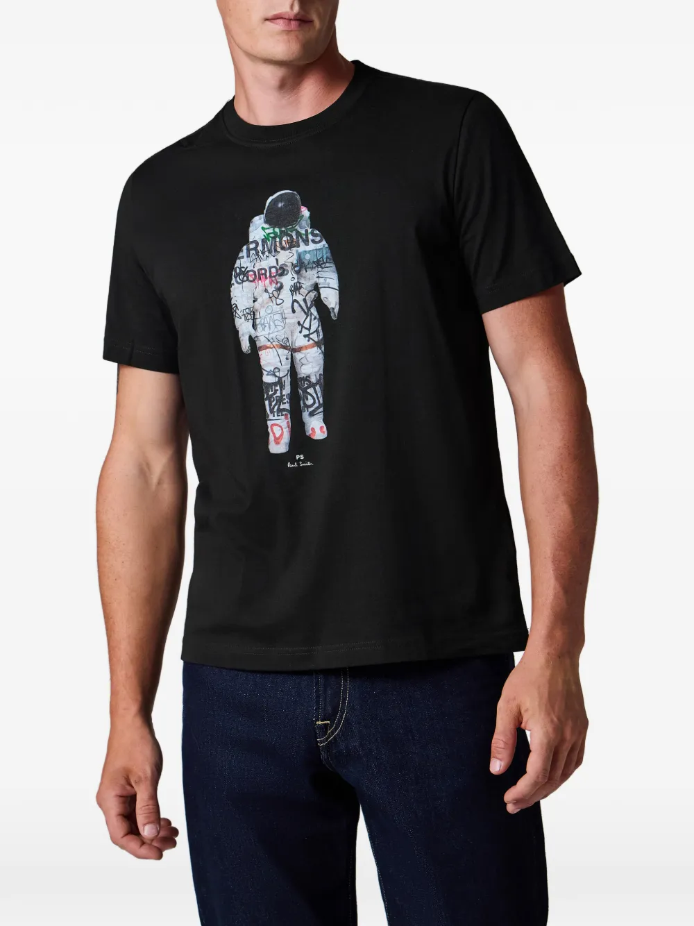 PS Paul Smith Astronaut T-shirt met grafische print Zwart