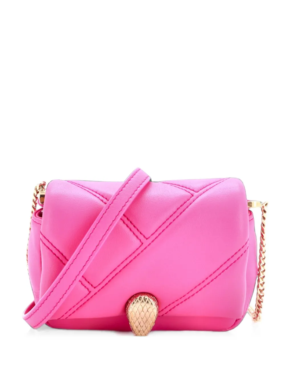 Bvlgari Pre-Owned Serpenti Cabochon Shoulder Bag Diagonal Quilted Leather Micro crossbody bag - Rosa
