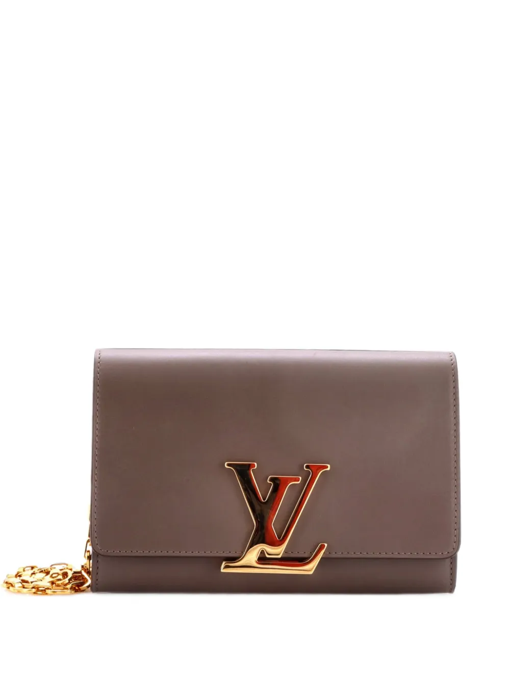 Louis Vuitton Pre-Owned Chain Louise Leather GM clutch bag - Marrone