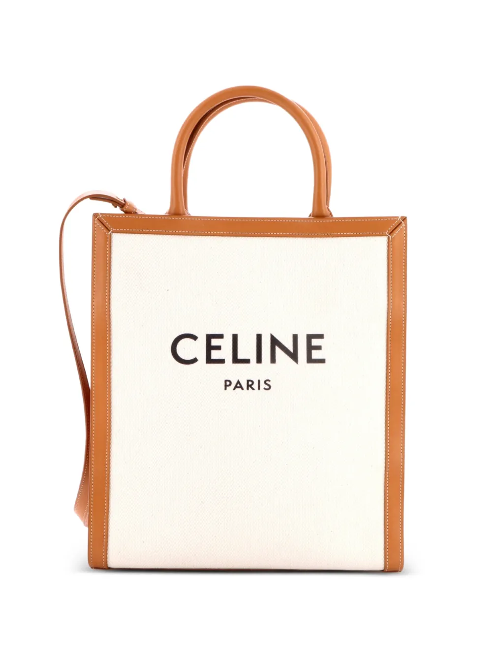 Celine Pre-Owned Borsa tote Vertical Cabas in tela e pelle - Marrone