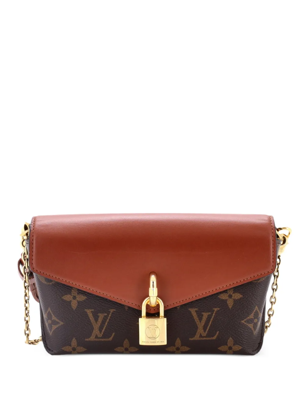 Louis Vuitton Pre-Owned Borsa a tracolla Padlock on Strap in pelle e tela con monogramma - Marrone