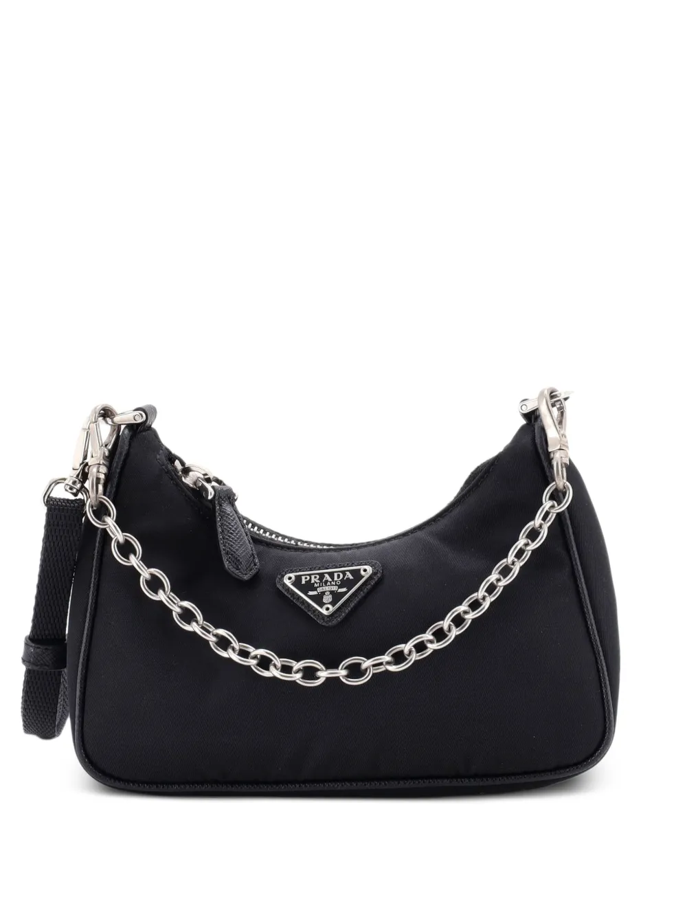 Prada Pre-Owned Re-Edition Shoulder Bag Tessuto Mini hobo bag - Nero
