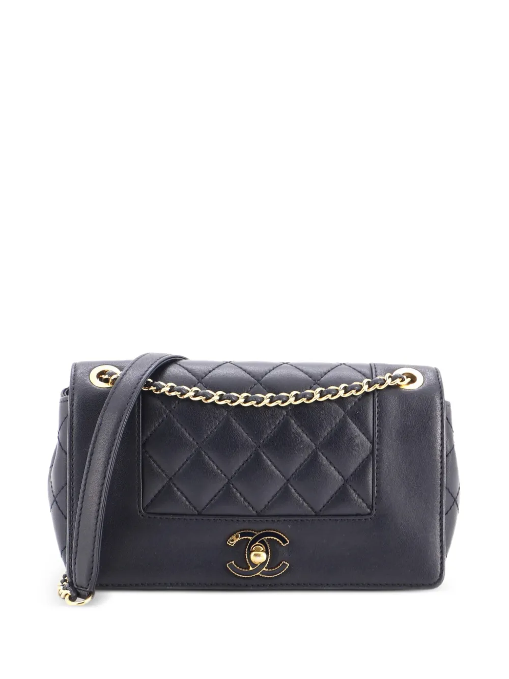 CHANEL Pre-Owned Mademoiselle Flap Bag Quilted Sheepskin Small crossbody bag - Blu
