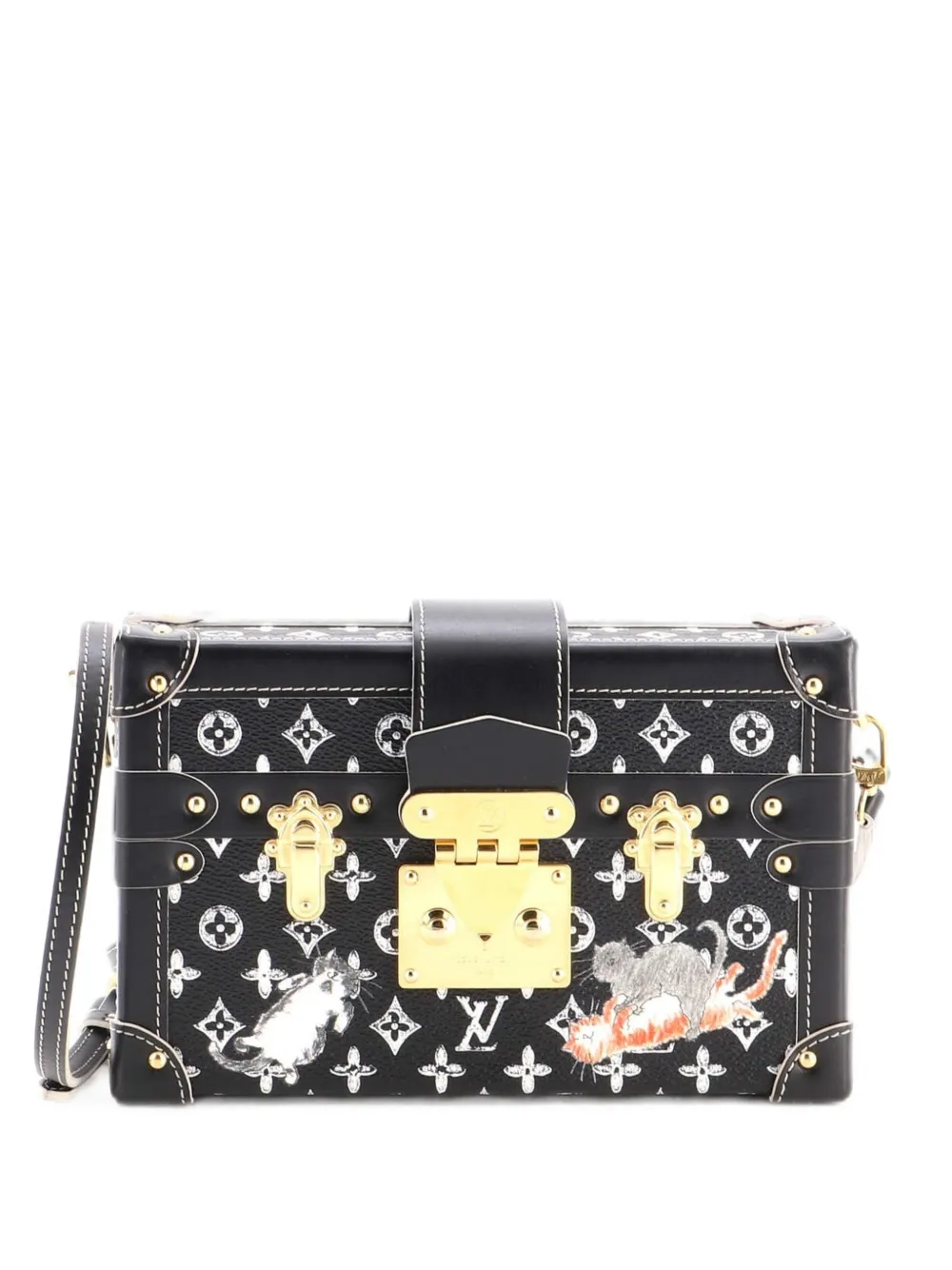 Louis Vuitton Pre-Owned Petite Malle Handbag Limited Edition Grace Coddington Catogram Canvas shoulder bag - Nero