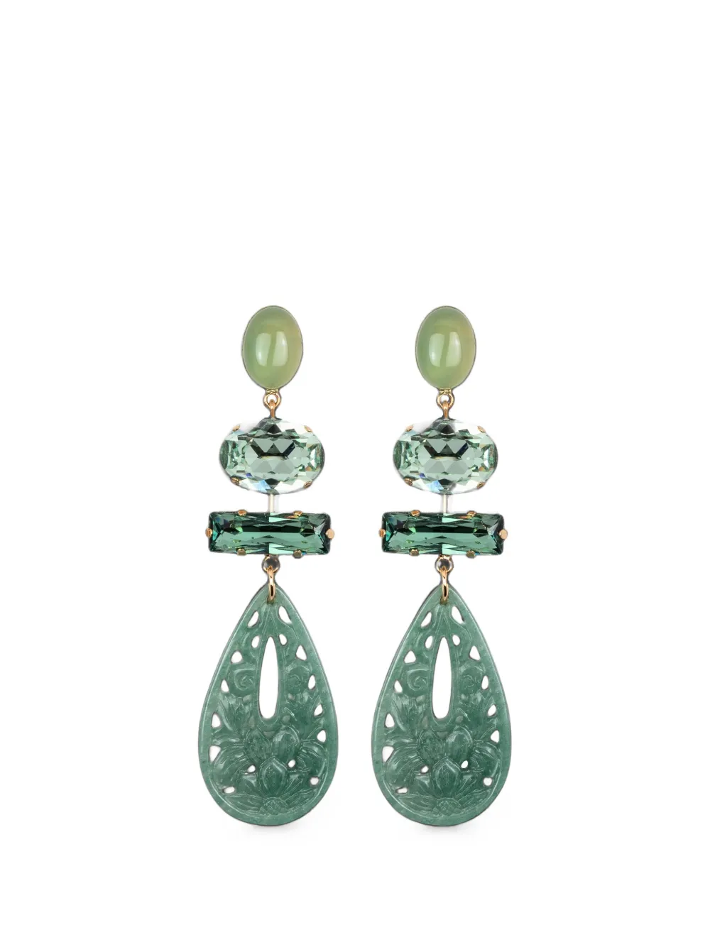 Jennifer Behr Orecchini Adeline con cristalli - Verde