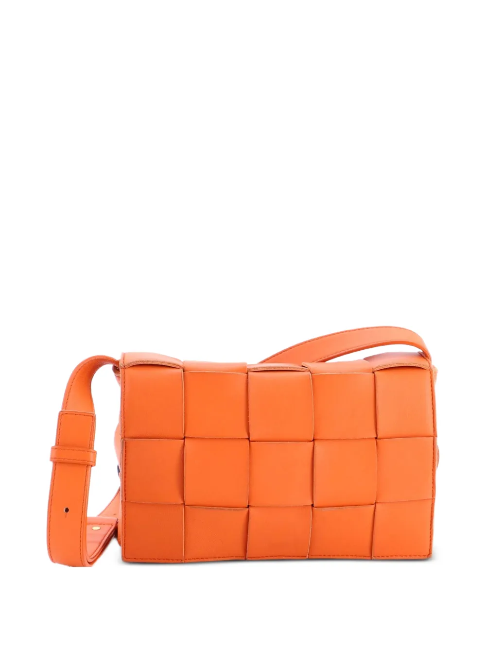 Bottega Veneta Pre-Owned Cassette Maxi Intrecciato Leather Small crossbody bag - Arancione