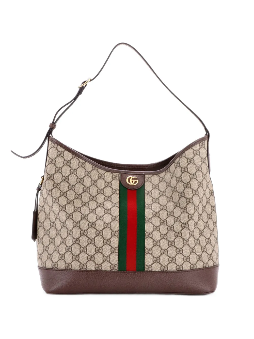 Gucci Pre-Owned Borsa a spalla Ophidia grande in tela cerata GG - Marrone