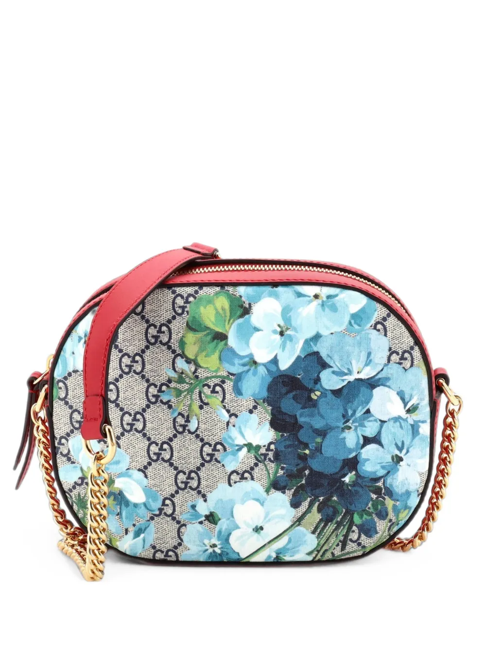 Gucci Pre-Owned Chain Blooms Print GG Coated Canvas Mini crossbody bag - Blau