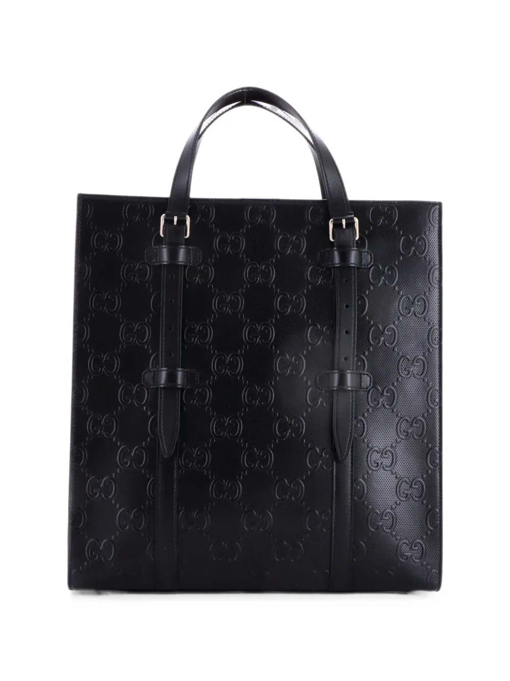 Gucci Pre-Owned GG Embossed Perforated Leather Medium tote bag - Schwarz