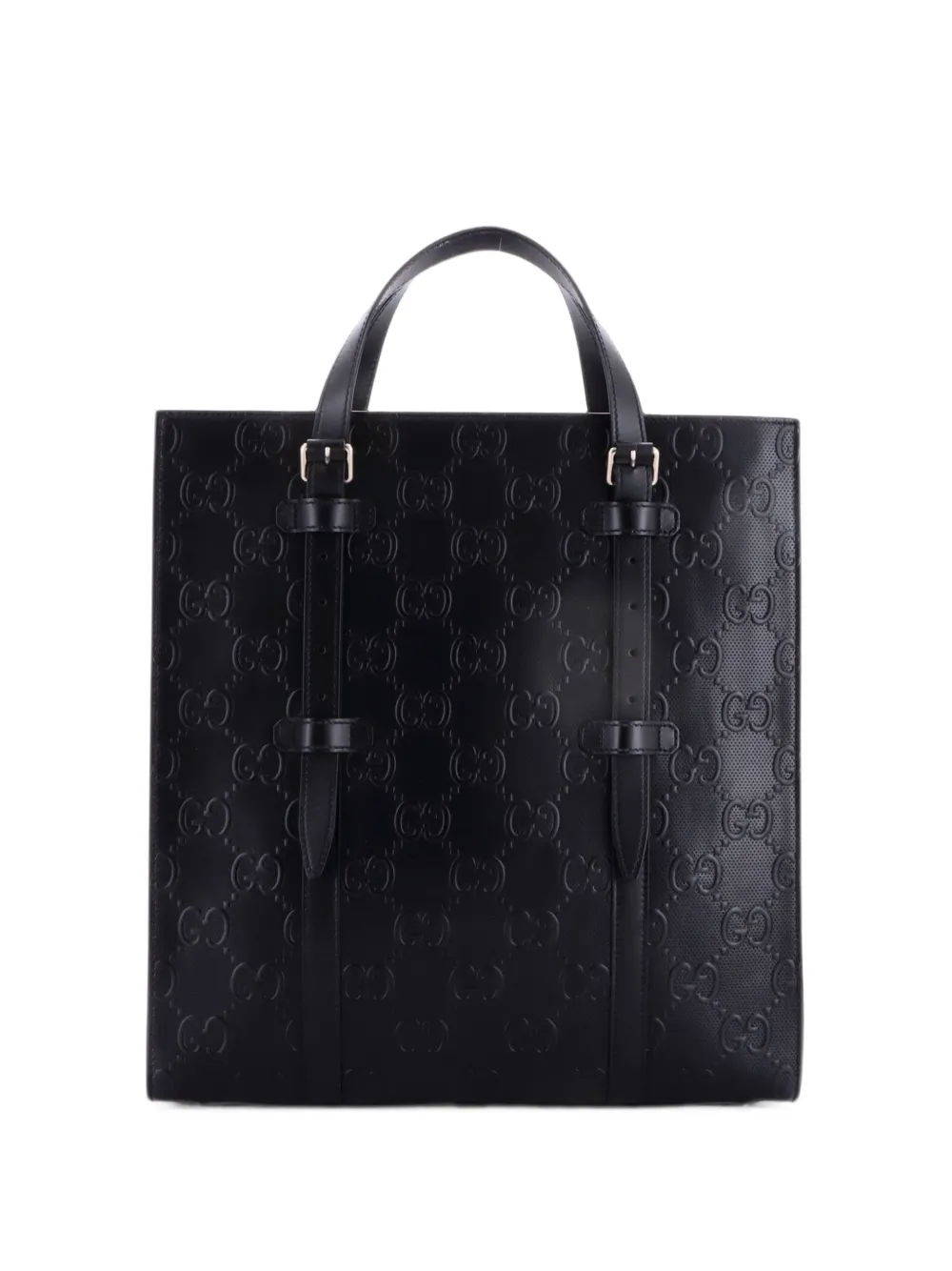 Gucci Pre-Owned GG Embossed Perforated Leather Medium tote bag - Nero