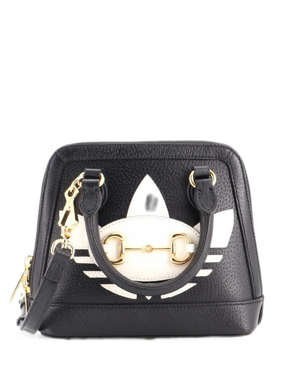 Gucci Pre-Owned x adidas Borsa a tracolla Horsebit 1955 mini in pelle con applicazione e manico - Nero