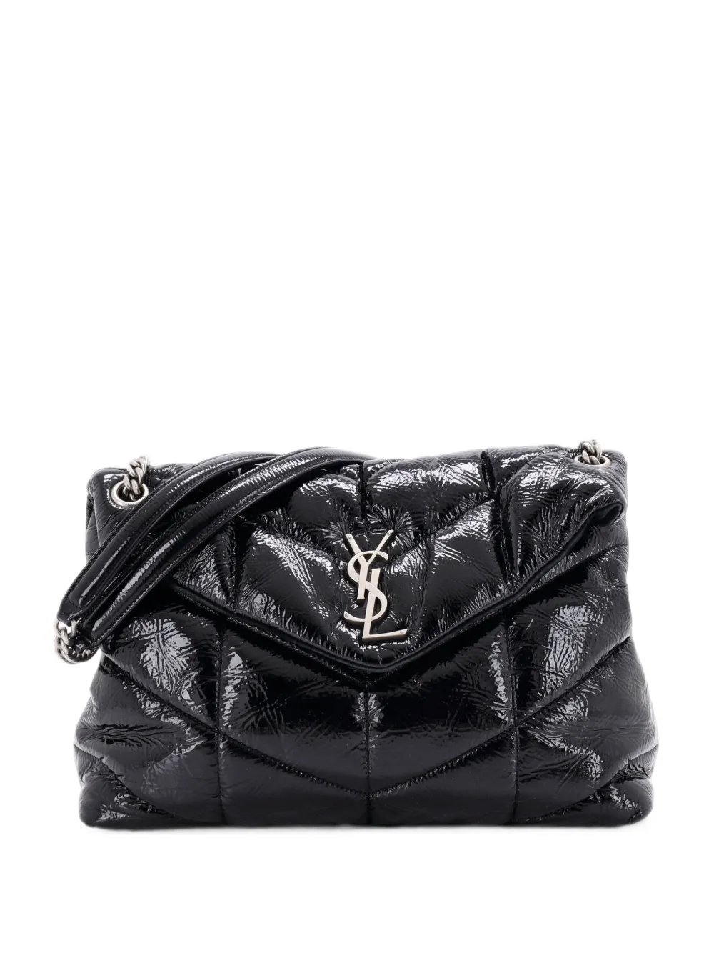 Saint Laurent Pre-Owned Loulou Puffer Quilted Patent Medium shoulder bag - Schwarz