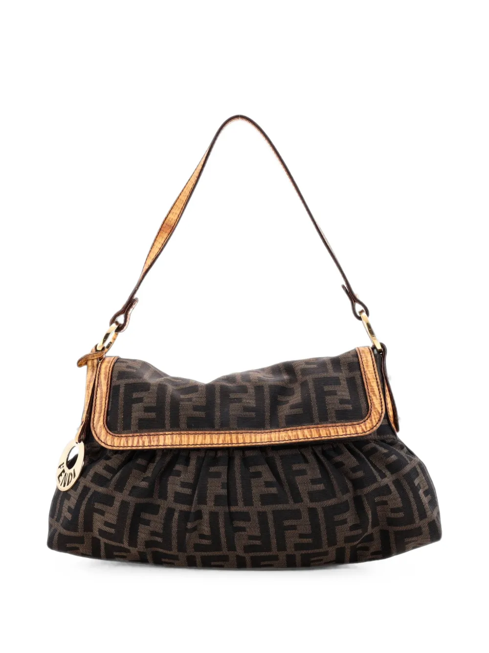 Fendi Pre-Owned Chef Flap Bag Zucca Canvas Small shoulder bag - Marrone