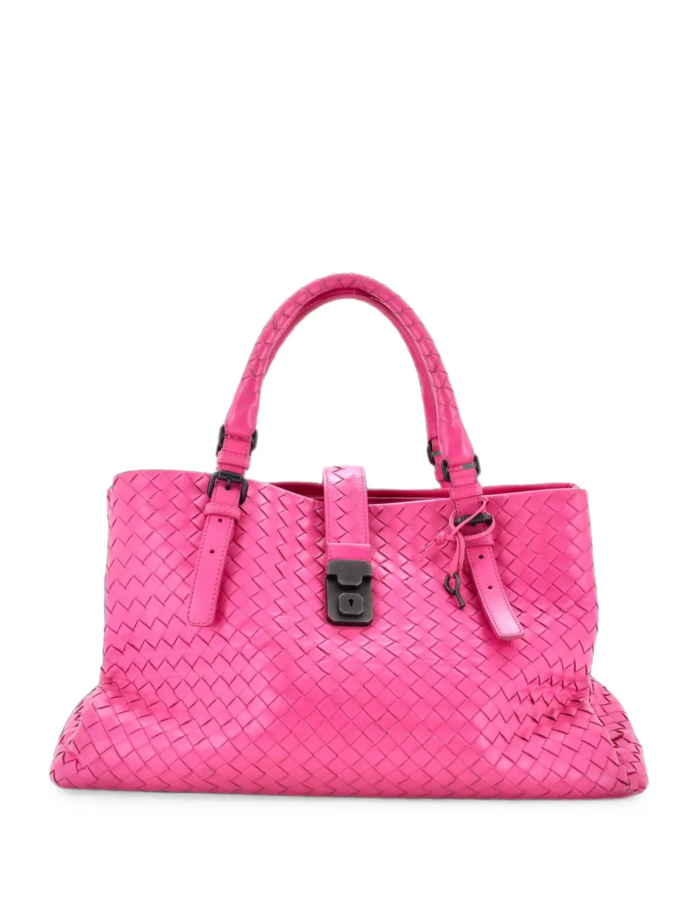 Bottega Veneta Pre-Owned Großer Roma Intrecciato Tote Bag aus Nappaleder - Rosa