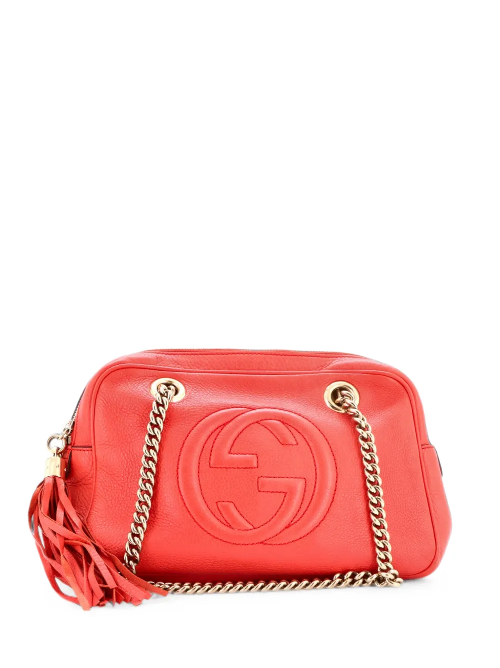 Gucci Pre-Owned Borsa a spalla Soho piccola in pelle con zip e catena - Rosso
